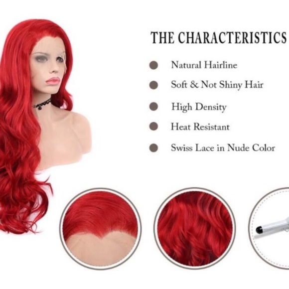 ♥️RED 24” BODY WAVY LACE FRONT WIG? *NWT

?